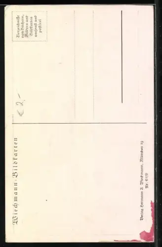 Künstler-AK Matthäus Schiestl: Christi Geburt, Engel musizieren beim Stall mit der Krippe