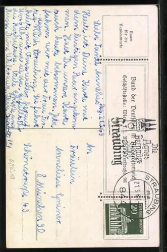 Künstler-AK Ernst Kutzer: Bund der Deutschen in Niederösterreich, Nun leb wohl du kleine Gasse