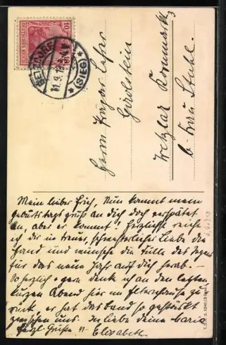 Künstler-AK Catharina Klein: hübscher Strauss aus Wildrosen und Beerenzweigen