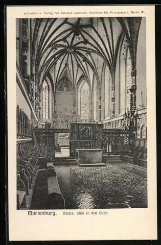 AK Marienburg-Malbork, Kirche, Blick in den Chor