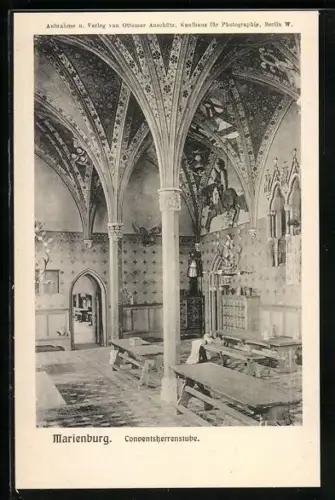 AK Marienburg / Malbork, Blick in die Conventsherrenstube