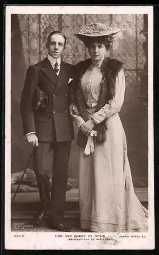 AK King and Queen of Spain - Princess Ena of Battenberg