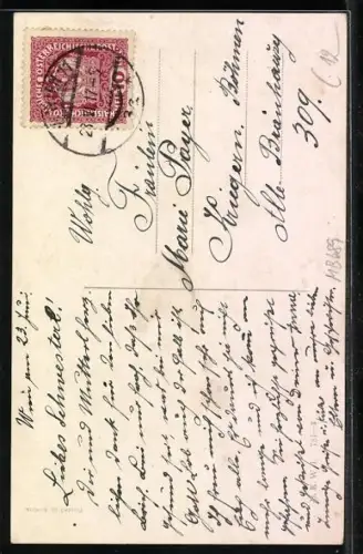 Künstler-AK Karl Feiertag: Wien, Net zwicken, Schani!, Kinder