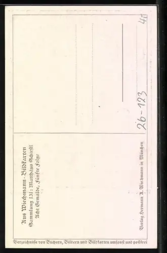 Künstler-AK Matthäus Schiestl: Der blaue Zwerg, alter Mann und Mädchen mit Obstkorb