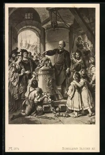 Künstler-AK Schillers Glocke, die feierliche Übergabe der Glocke