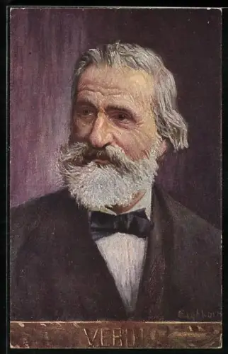 AK Portrait Giuseppe Verdi mit Anzug & Krawatte