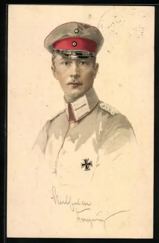 AK Kronprinz Wilhelm von Preussen in Uniform mit Schirmmütze