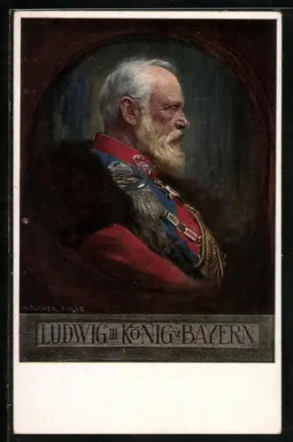 AK König Ludwig III. von Bayern in Uniform, Profilansicht