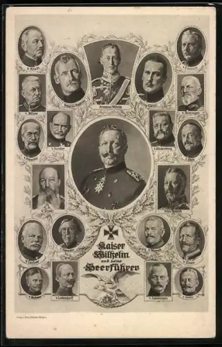 AK Kaiser Wilhelm umgeben von seinen Generälen