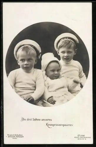 AK Die drei Söhne unseres Kronprinzenpaares, Matrosenuniform