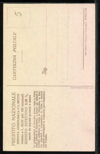 Künstler-AK T. Corbella: Kriegsanleihe, Date ora alla Patria per la Vittoria, Geflügelte Frau mit Schwert und Zweig