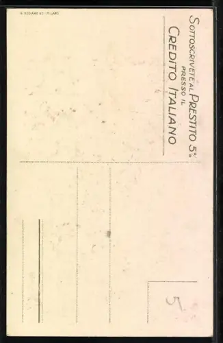 Künstler-AK Mauzan: Italienischer Aufruf zum Zeichnen von Kriegsanleihen