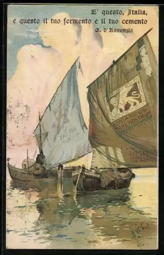 AK Segelboote auf dem Meer, Adriaticus Mare Nostrum