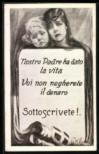 AK Nostro Padre ha dato la vita..., Prestito Nazionale Rendita Consolidata 5 % netto, italienische Kriegsanleihe