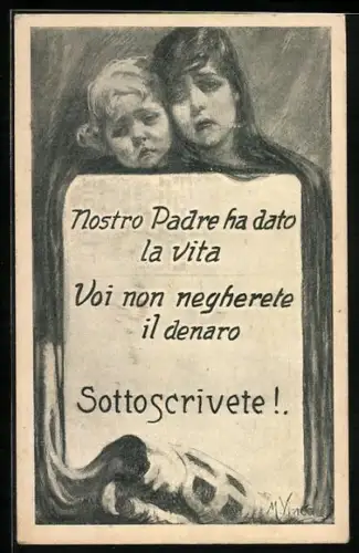 AK Nostro Padre ha dato la vita..., Zwei traurige Kinder, Kriegsanleihe