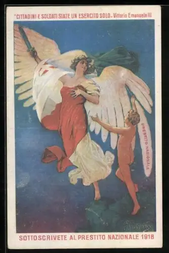 Künstler-AK Sottoscrivete al Prestito Nazionale 1918, Kriegsanleihe
