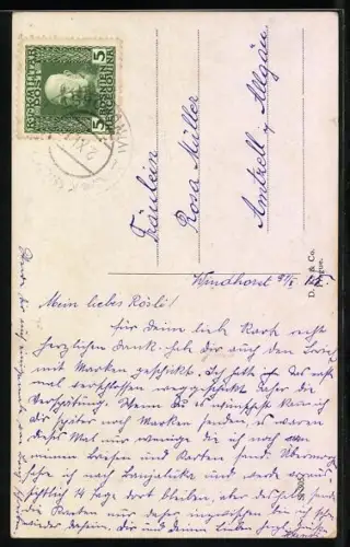 AK Portrait Junge Frau in bosnischer Tracht mit buntem Kopftuch