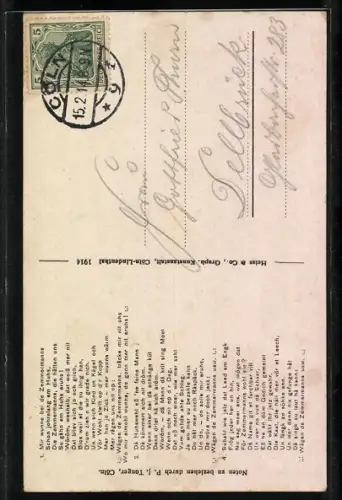 AK Carnevals-Marschlied von Willi Ostermann: Wägen de Zemmermanns träcke mir nit uhs...