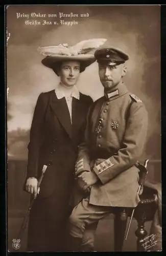 AK Prinz Oskar von Preussen mit Gräfin Ina von Ruppin