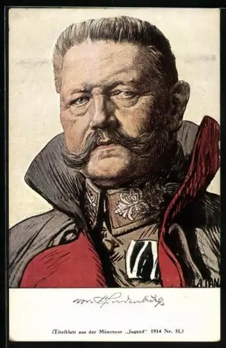 Künstler-AK Angelo Jank: Generalfeldmarschall von Hindenburg