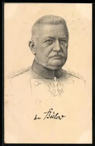 AK Portrait Generaloberst von Bulöw in Uniform mit Orden