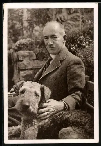 AK Präsident Edvard Benes mit Terrier