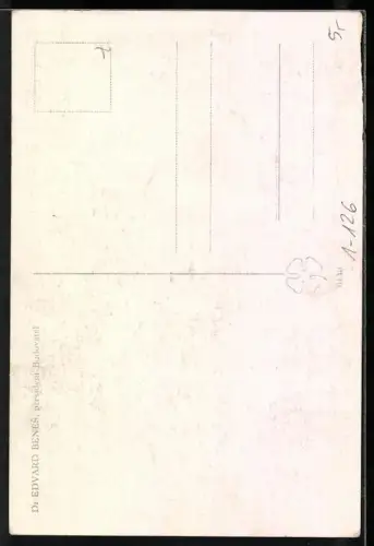 AK Präsident Edvard Benes mit Terrier