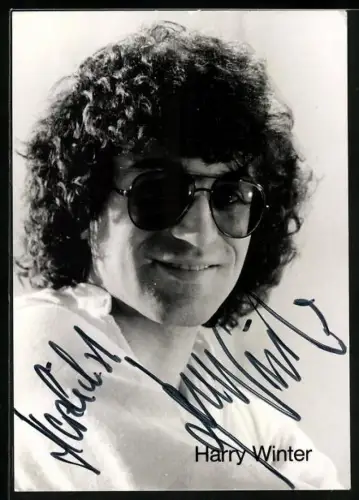 AK Harry Winter mit Sonnenbrille, Autograph