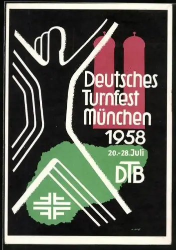 AK München, deutsches Turnfest 1958, Frauenkirche