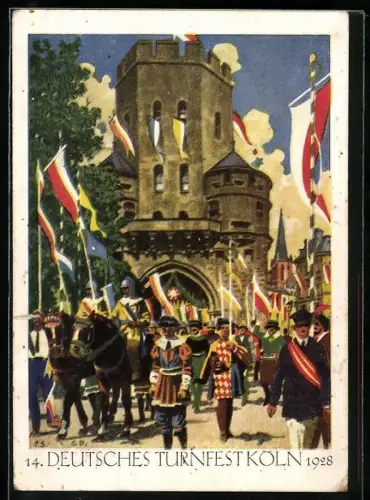 Künstler-AK Köln, Deutsches Turnfest Köln 1928