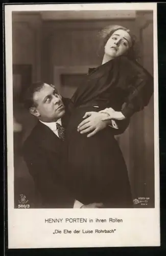 AK Schauspielerin Henny Porten in ihren Rollen Die Ehe der Luise Rohrbach mit Partner