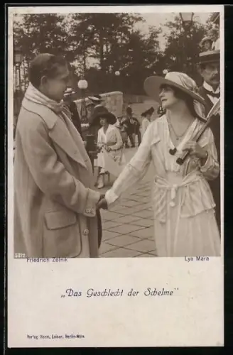 AK Filmszene aus Das Geschlecht der Schelme mit Friedrich Zelnik und Lya Mara