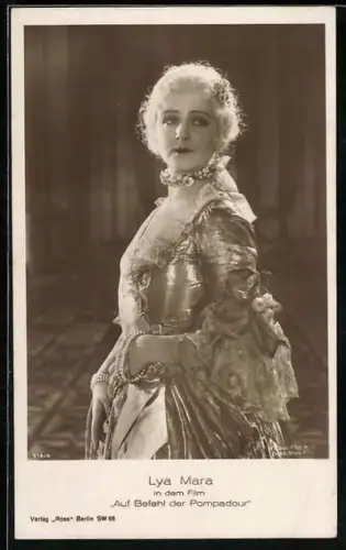 AK Schauspielerin Lya Mara kostümiert in Auf Befehl der Pompadour