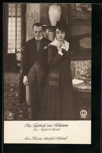 AK Erna Morena und Reinhold Schünzel in einer Filmszene aus Das Tagebuch einer Verlorenen