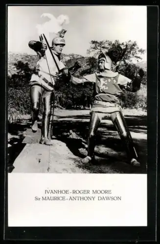 AK Ivanhoe, Filmszene mit Roger Moore als Ivanhoe und Anthony Dawson als Sir Maurice