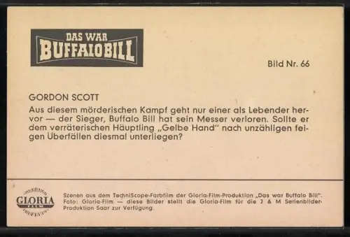 AK Filmszene aus Buffalo Bill, Buffalo Bill hat seine Waffe im Zweikampf verloren