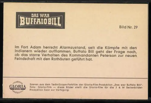 AK Filmszene aus Buffalo Bill, Im Fort herrscht Alarmzustand nach vermehrten Angriffen der Rothäute