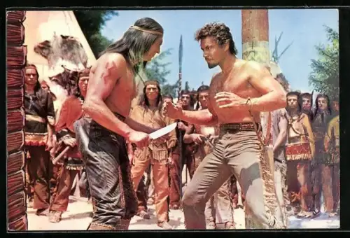AK Filmszene aus Buffalo Bill, Buffalo Bill hat seine Waffe im Zweikampf verloren