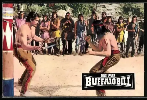AK Filmszene aus Buffalo Bill, Zweikampf mit dem Häuptling Gelbe Hand