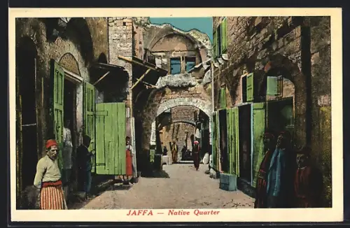 AK Jaffa, Native Quarter, Strasse in der Altstadt