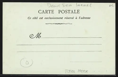 AK La Mer morte, Ortspartie mit Boot