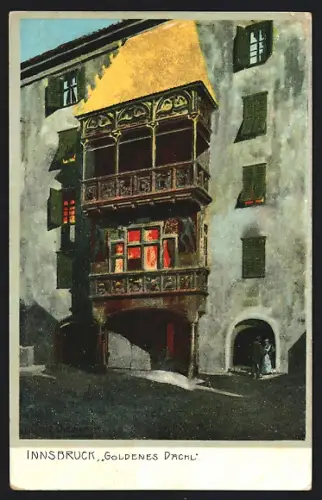 Künstler-AK Zeno Diemer: Innsbruck, Leute am Goldenen Dachl