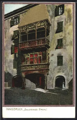 Künstler-AK Zeno Diemer: Innsbruck, Leute am Goldenen Dachl