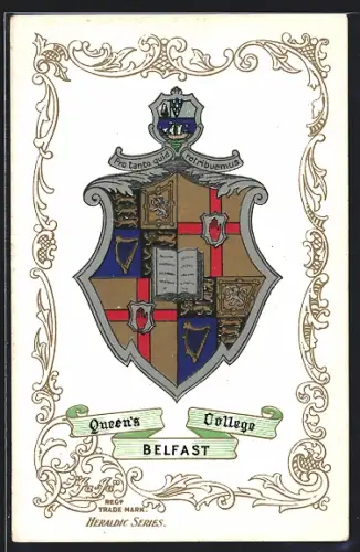 Künstler-AK Belfast, Studentenwappen