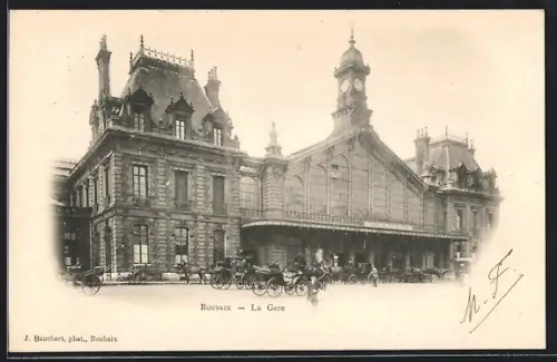 AK Roubaix, La Gare, Bahnhof