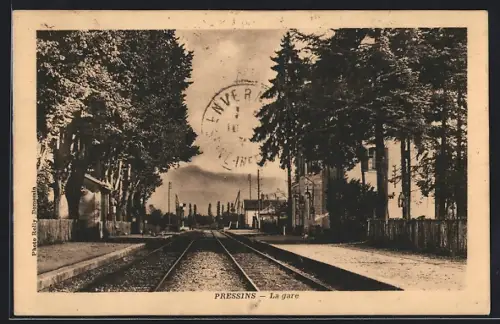 AK Pressins, La gare, Bahnhof