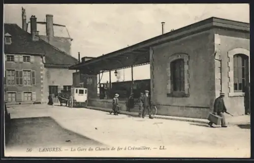 AK Langres, La Gare du Chemin de fer à Crémaillère, Bahnhof