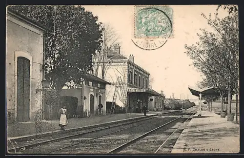 AK Saint-Gengoux-le-National, La Gare, Bahnhof