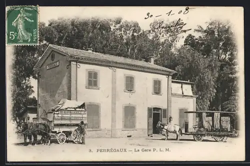 AK Perregaux, La Gare, Bahnhof