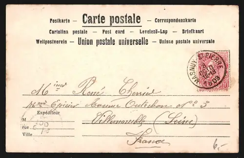 AK Mons, Gare et Statue Léopold Ier